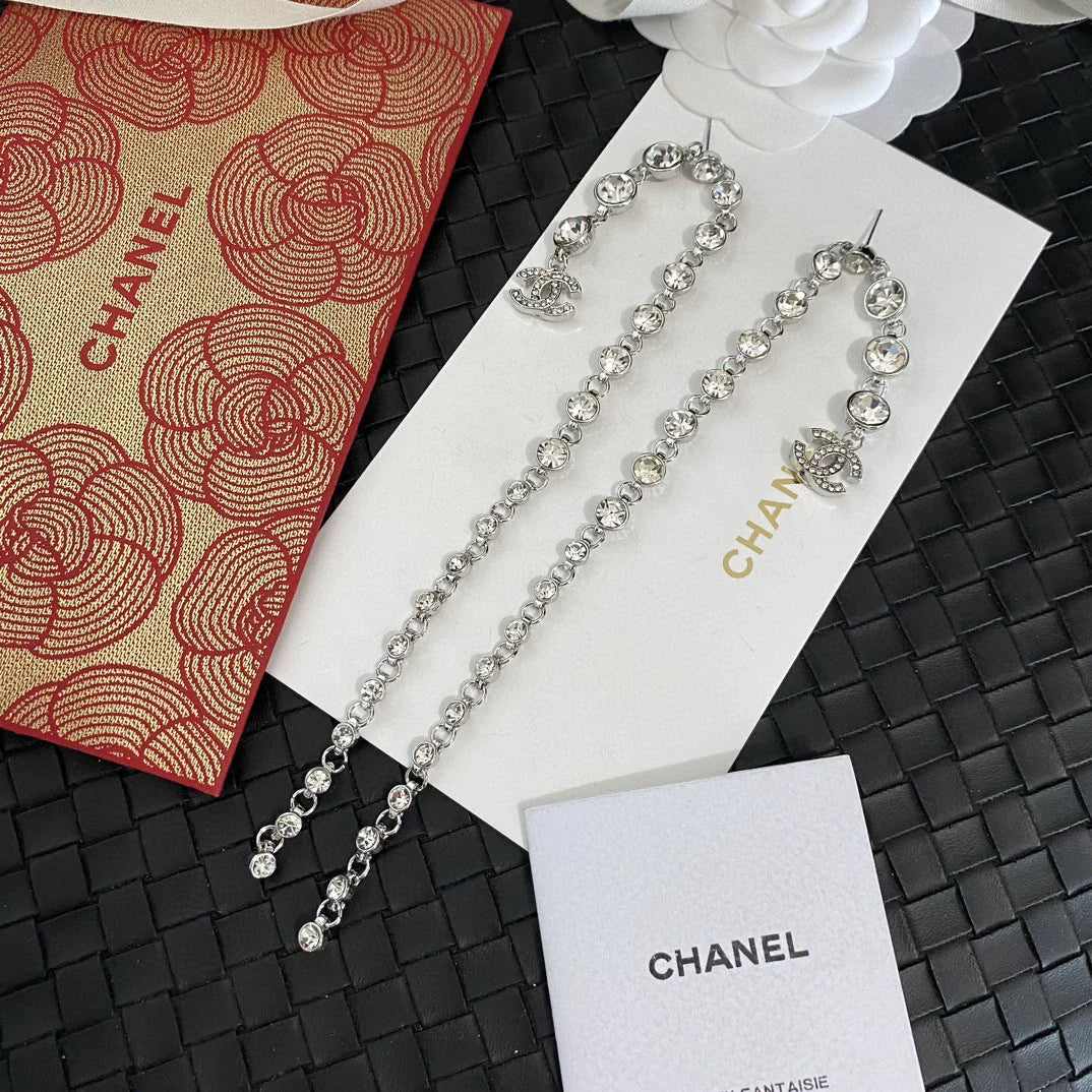 Crystal tassel earrings