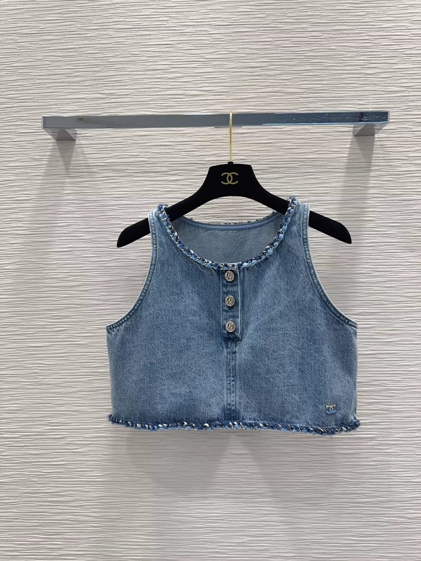 Short denim vest