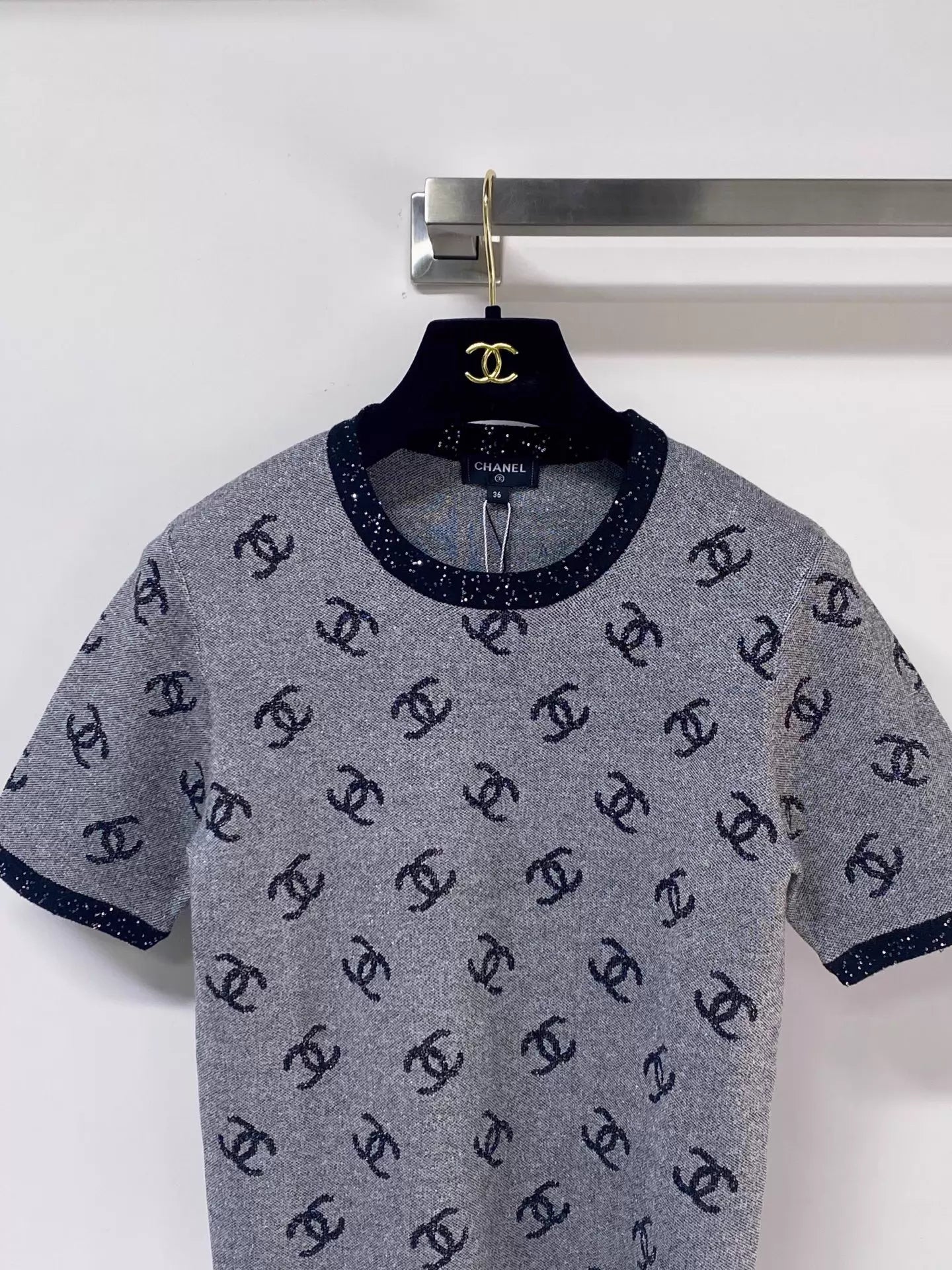 26ss All-over logo print short-sleeved T-shirt