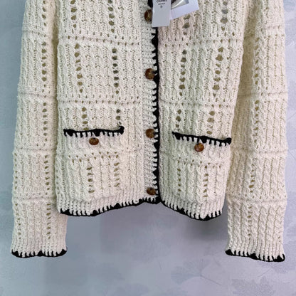 French-style crochet knit cardigan