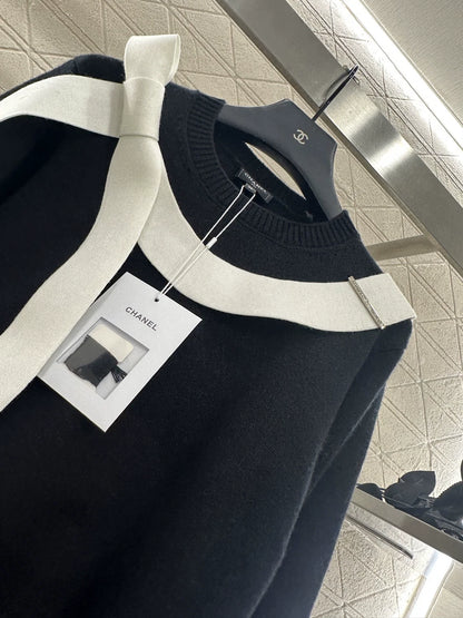 Pullover bow knitted sweater