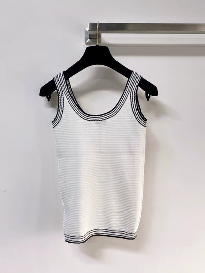 26ss Color-blocked trim tank top