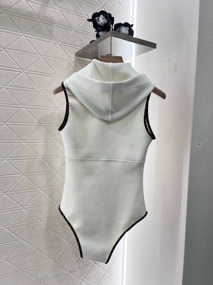 25 New Hooded Zipper One-piece Tankini Swimsuit