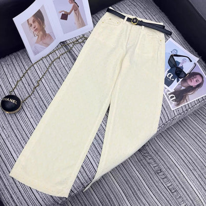 26ss Rhinestone-studded wide-leg jeans