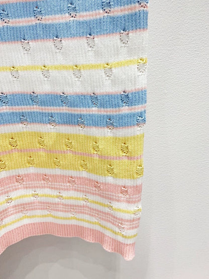 26ss Striped letter vest dress