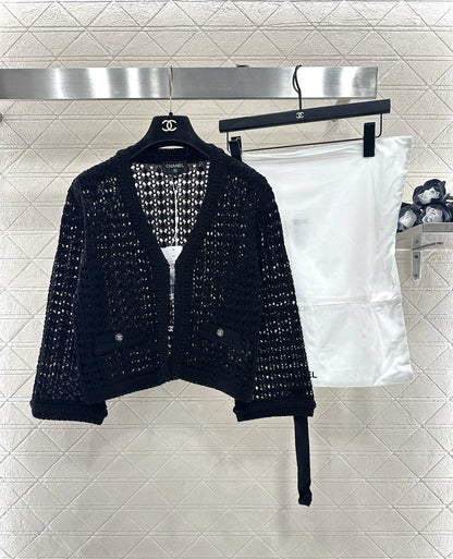 Openwork Short Knit Cardigan