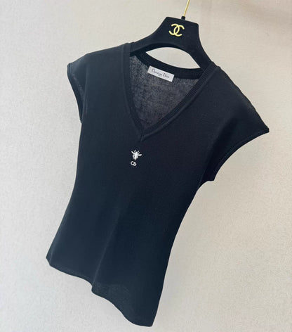26ss Embroidered Knit T-shirt