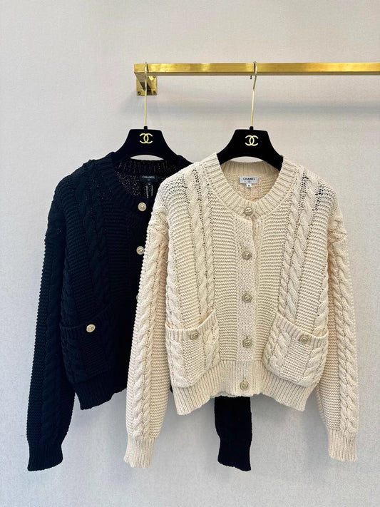 Cable knit cardigan