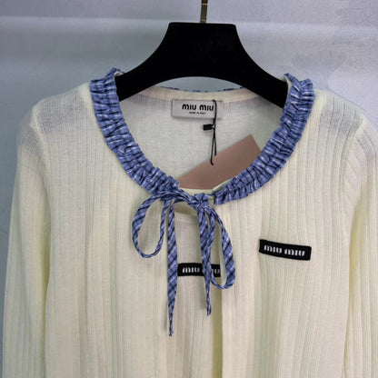 Ruffled Knit Cardigan