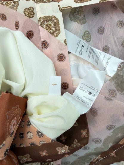 26Vintage-Style Pleated Set in Dusty Pink-Brown