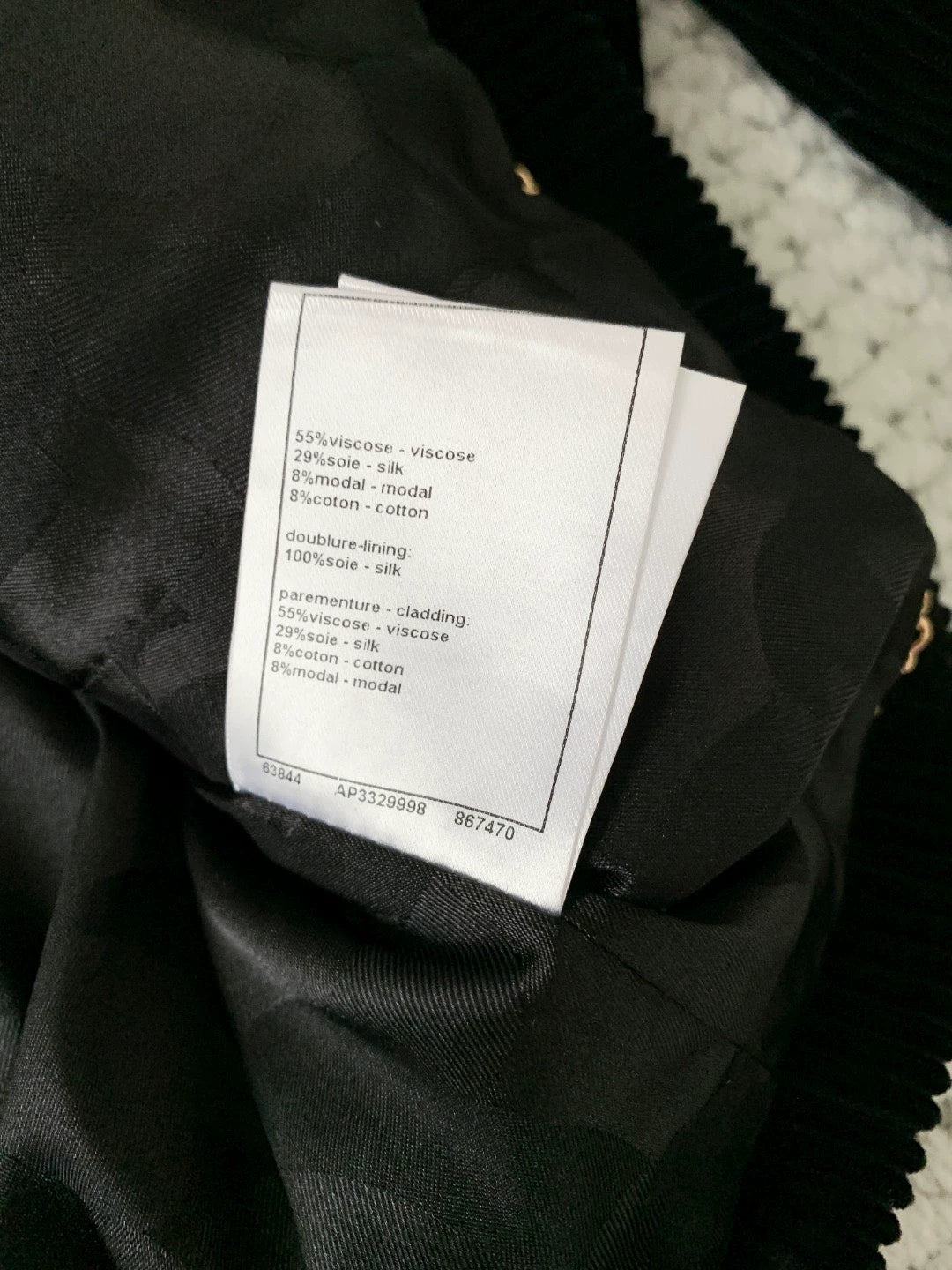 26 Black Silk-Blend Tweed Jacket