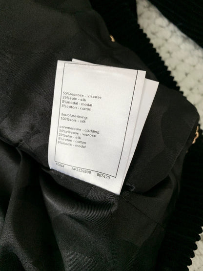 26 Black Silk-Blend Tweed Jacket