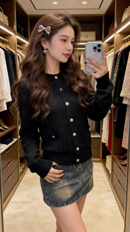 Single-breasted cardigan with pockets