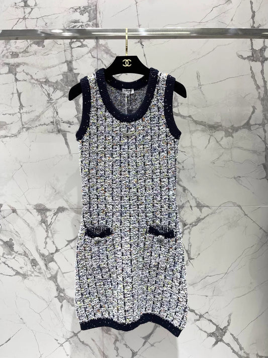 Knitted vest dress