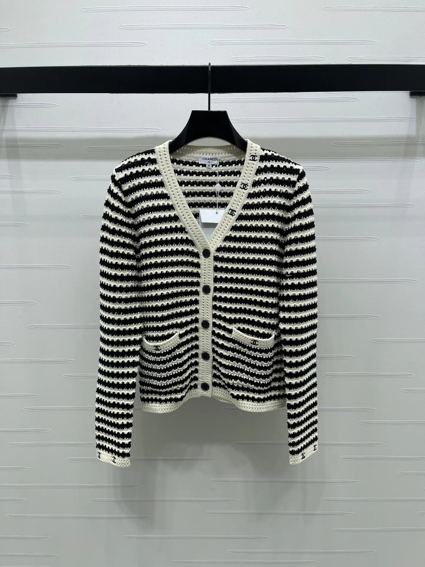 Striped V-neck Cardigan