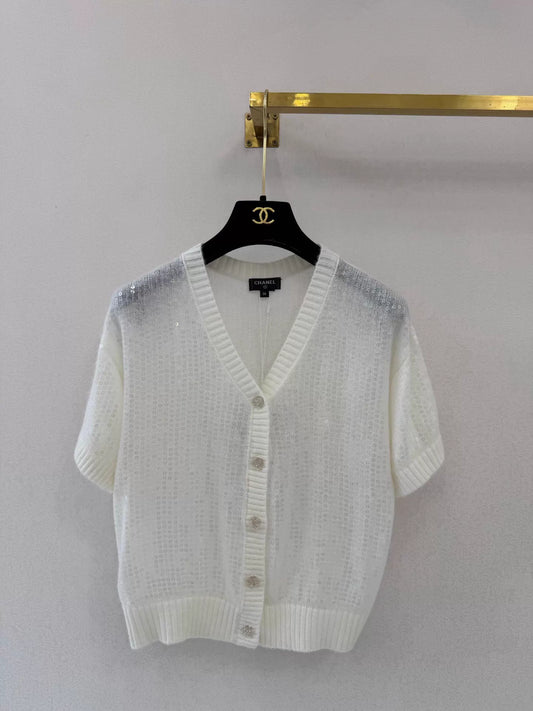 26ss Sequin Mohair Knit Short Sleeve