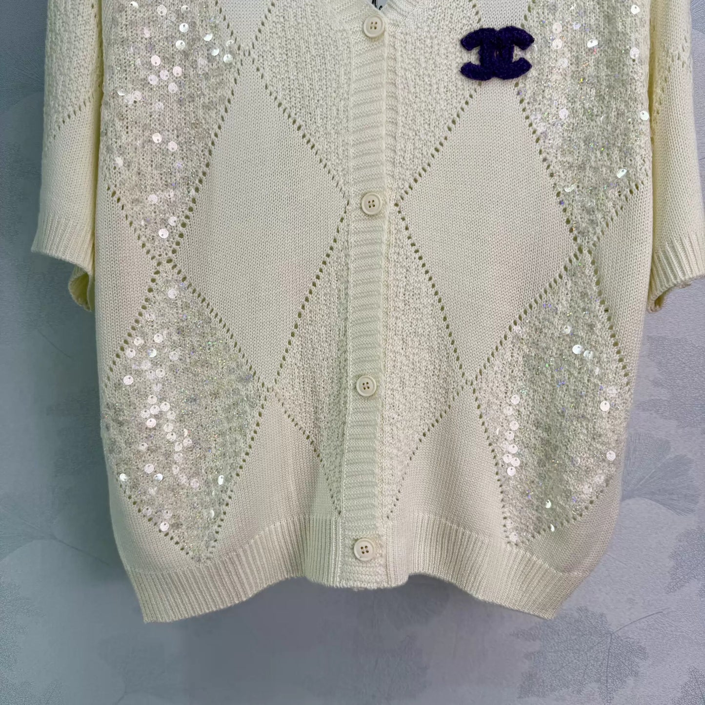 26ss Diamond Pattern Knit T-Shirt