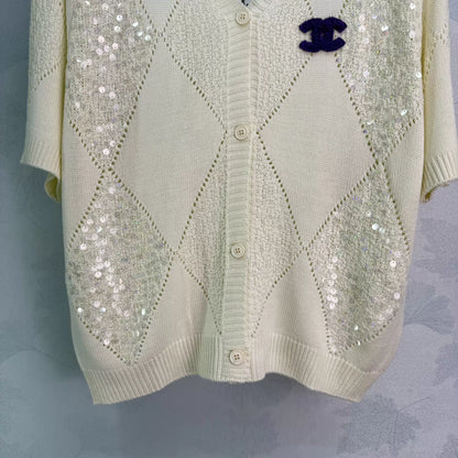 26ss Diamond Pattern Knit T-Shirt