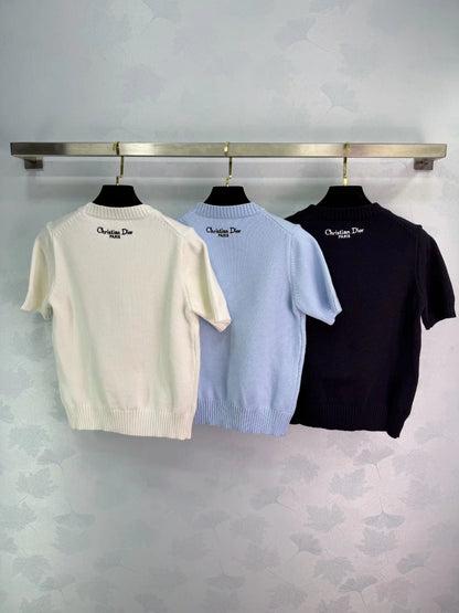 Five-pointed star embroidered T-shirt