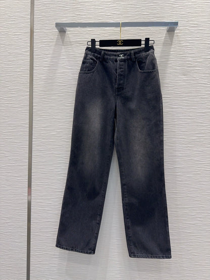 26ss Logo button jeans