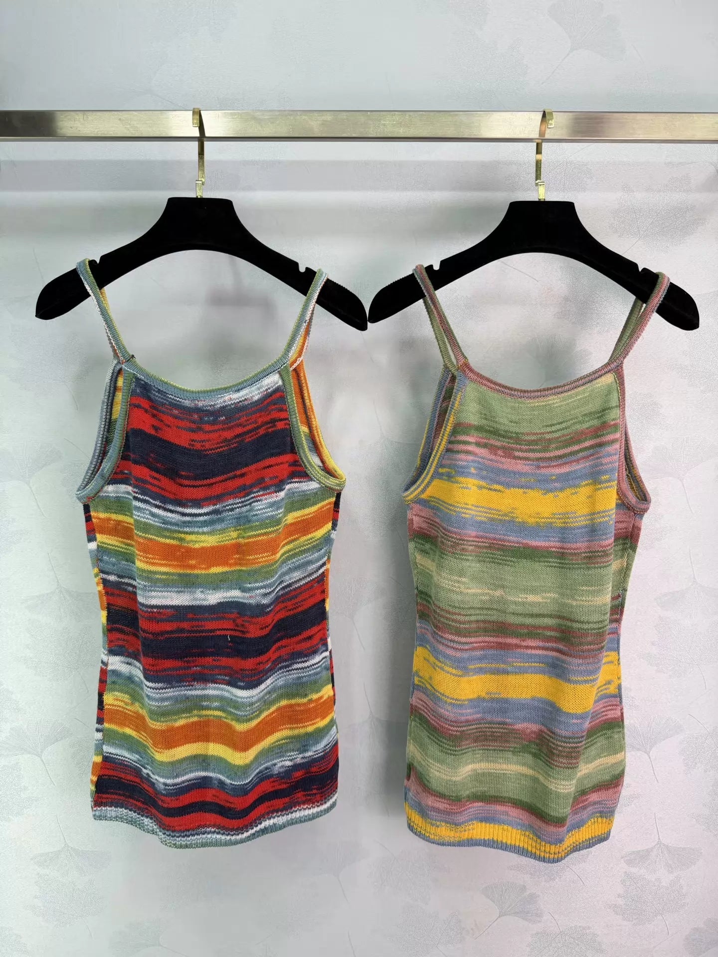 Rainbow Striped Knit Slip Dress