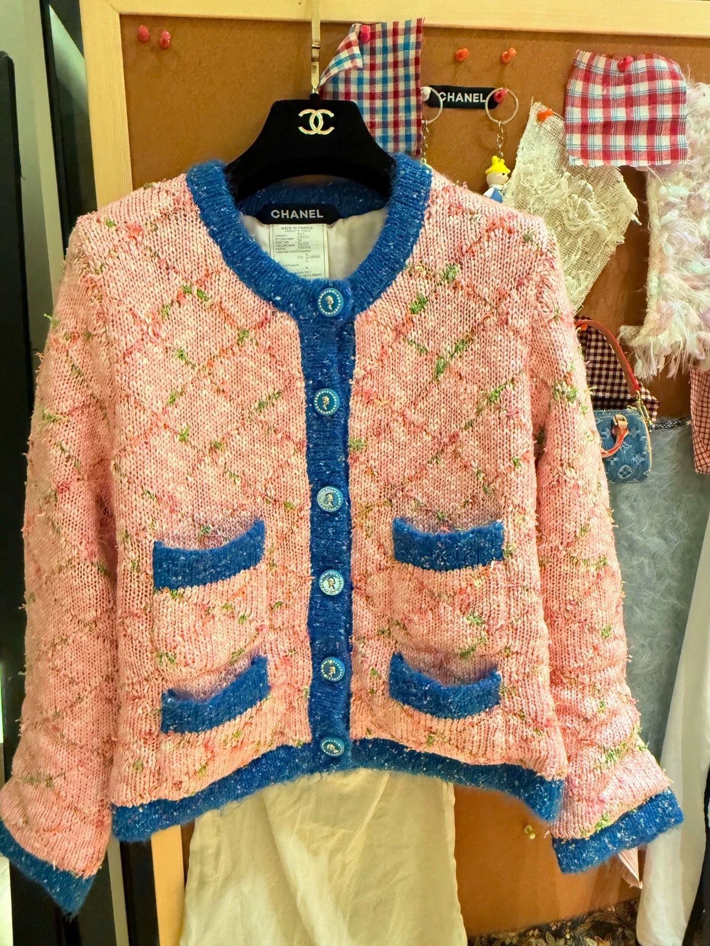 25fw Xiaoxiangfeng pink knitted cardigan（Medieval Series）