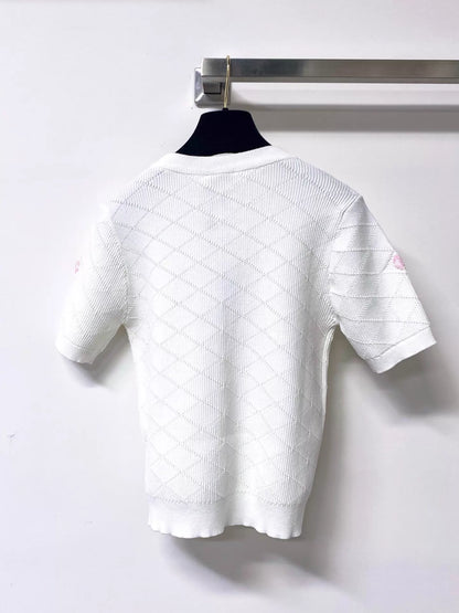 26ss Embroidered logo T-shirt
