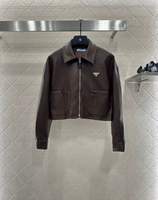 25fw Zipper leather jacket
