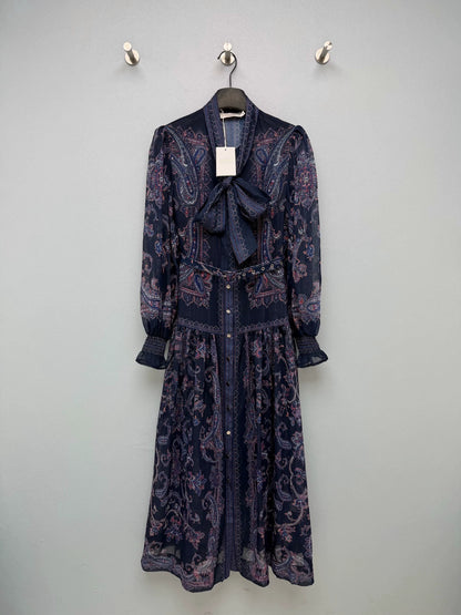 26New Navy Paisley Floral Dress