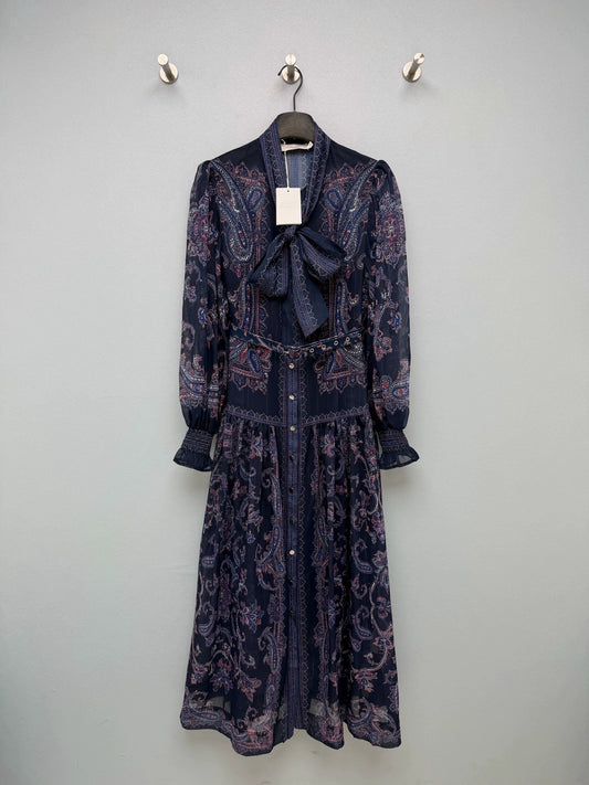26New Navy Paisley Floral Dress