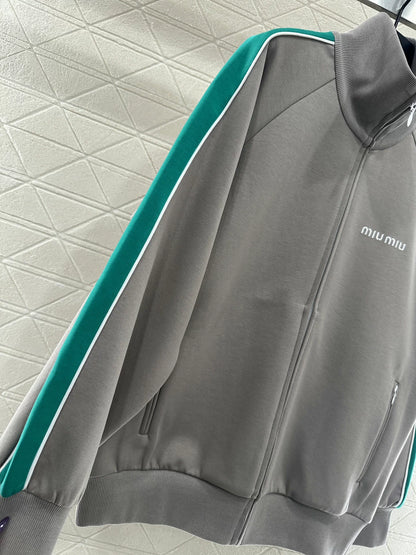 Stand-up collar woven casual jacket