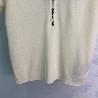 Yves Saint Laurent/26ss New V-Neck Knit Short Sleeve