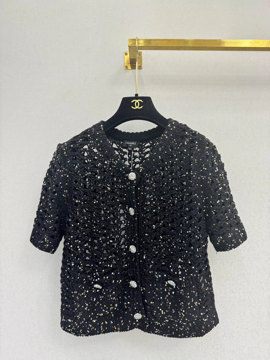 26ss Sequined Knit T-Shirt
