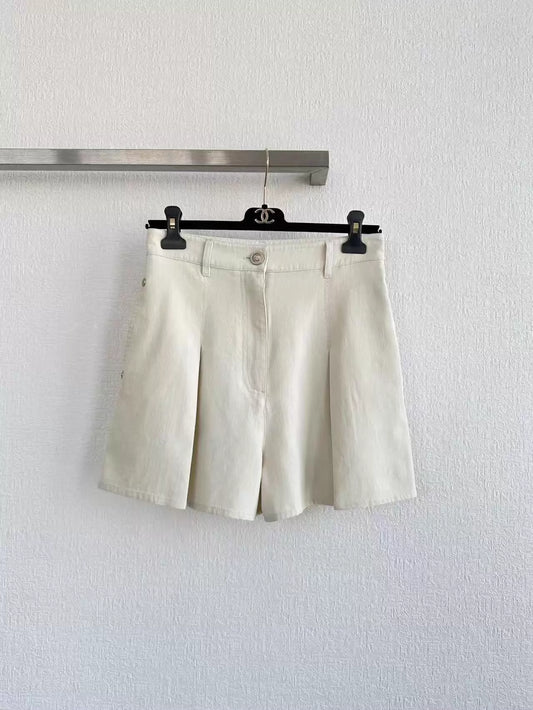 26ss Wide-pleated casual shorts