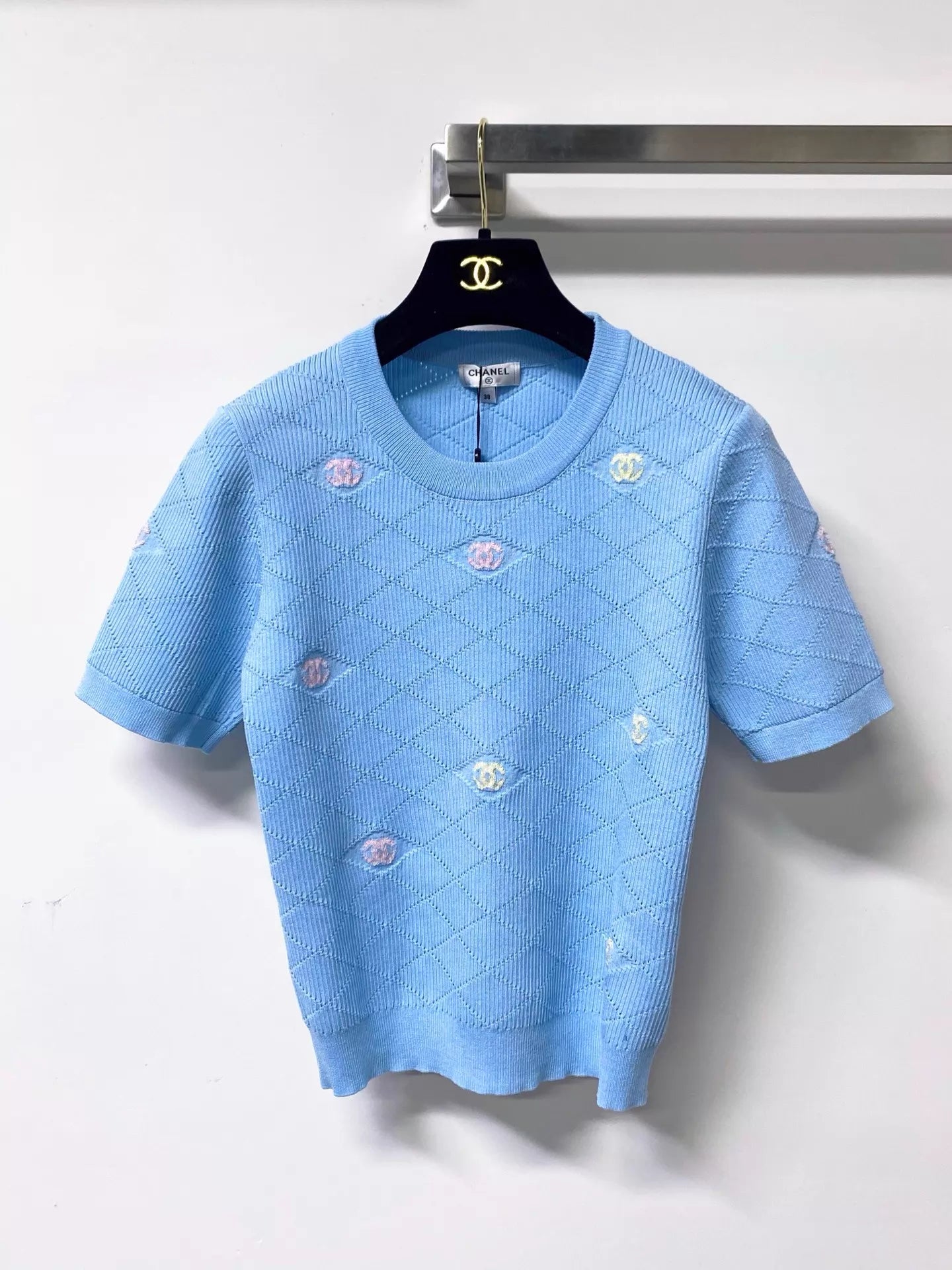 26ss Embroidered logo T-shirt