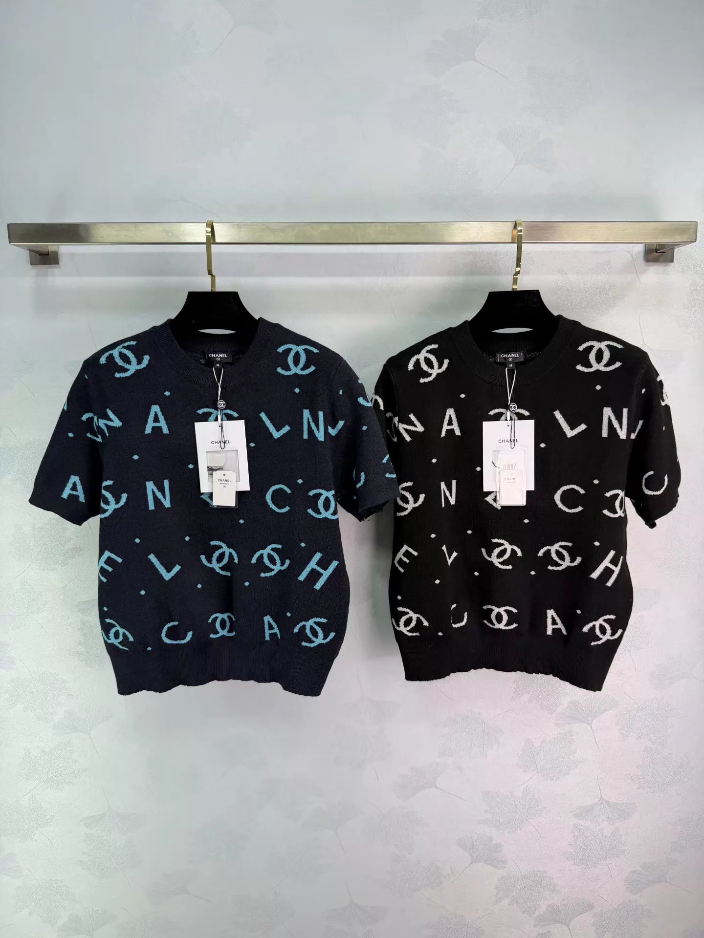 Letter Knit Short-Sleeve T-Shir