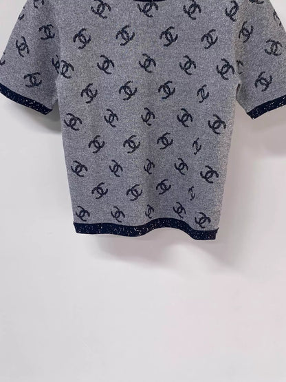 26ss All-over logo print short-sleeved T-shirt