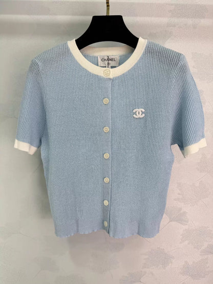 Knitted Short-Sleeve Top