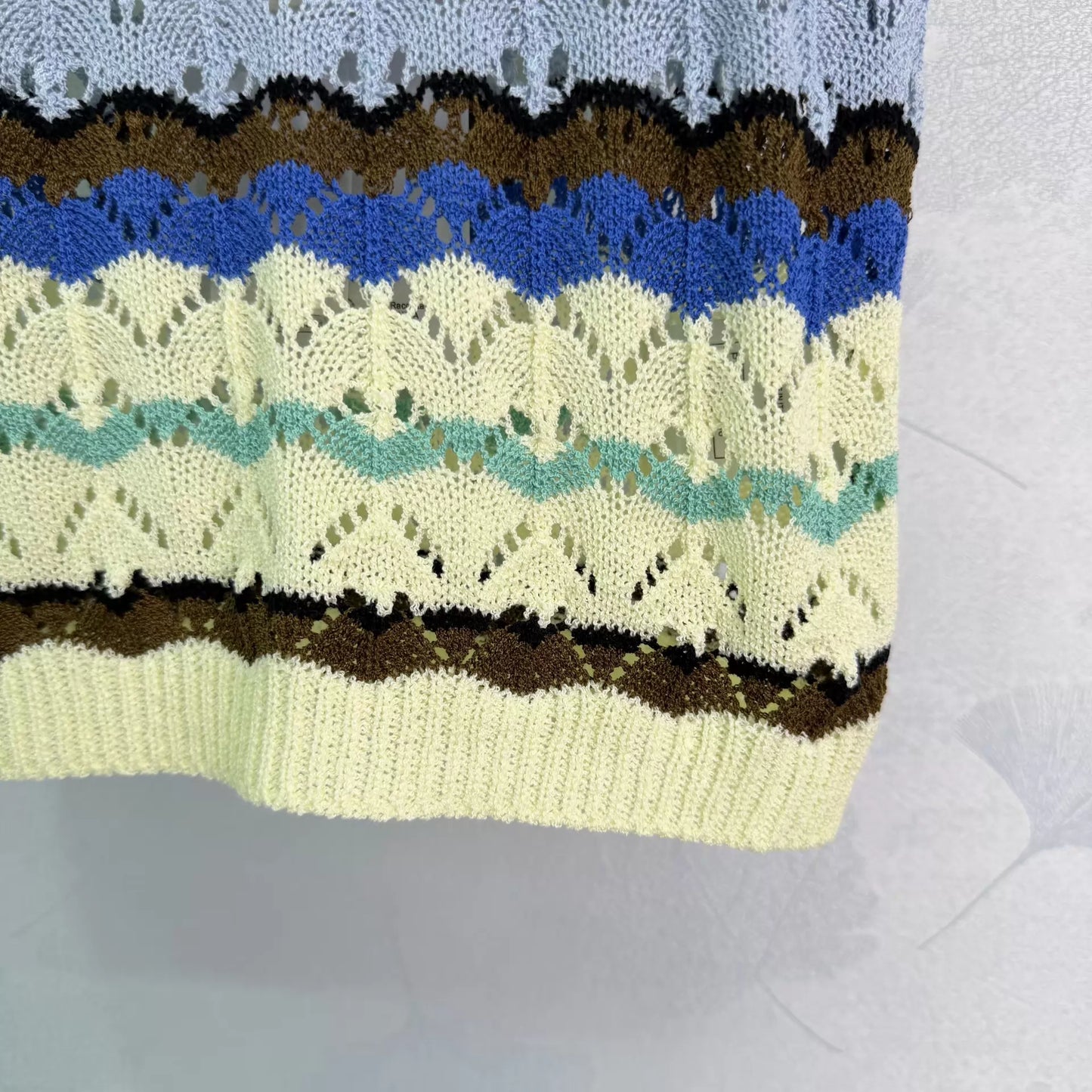 26ss Wavy Striped Knit Vest