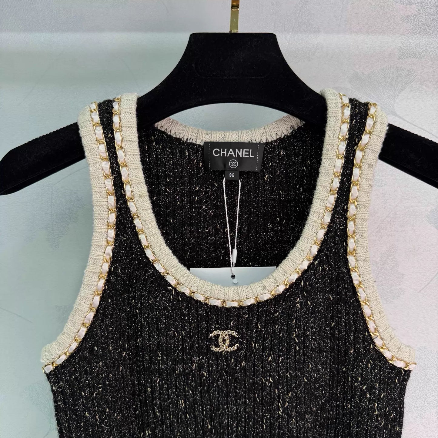Black tweed blend vest
