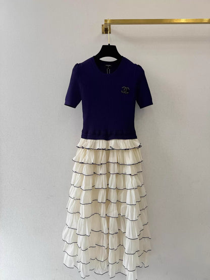 26ss Faux Two-Piece Patchwork Dress
