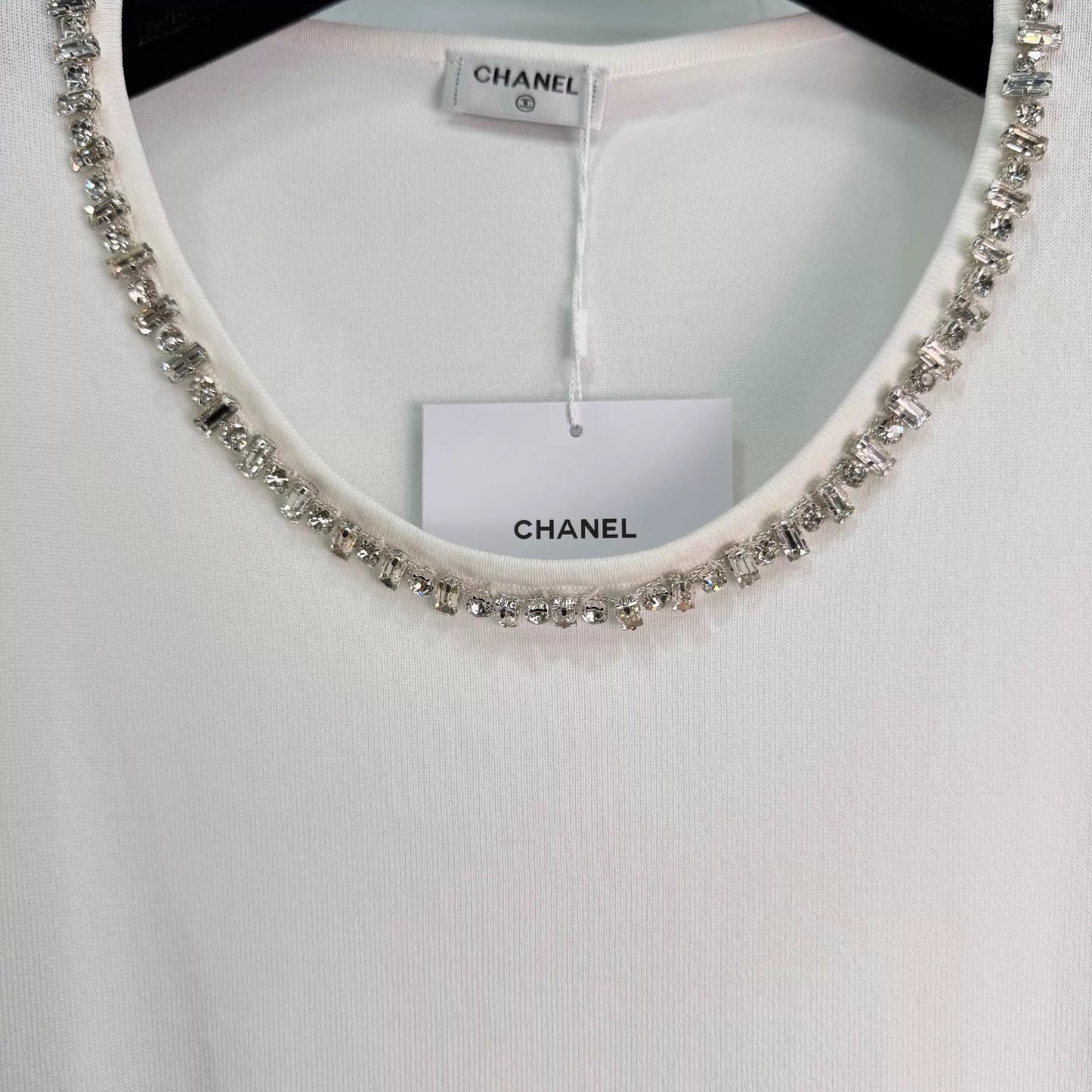 26ss Beaded Neckline Knit T-Shirt