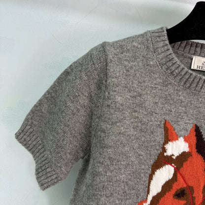 Pony Head Short-Sleeve Sweater