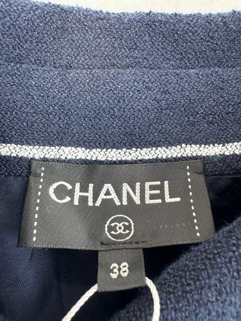 26Striped Jacket with Lapel and Gold-Tone Buttons