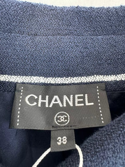 26Striped Jacket with Lapel and Gold-Tone Buttons