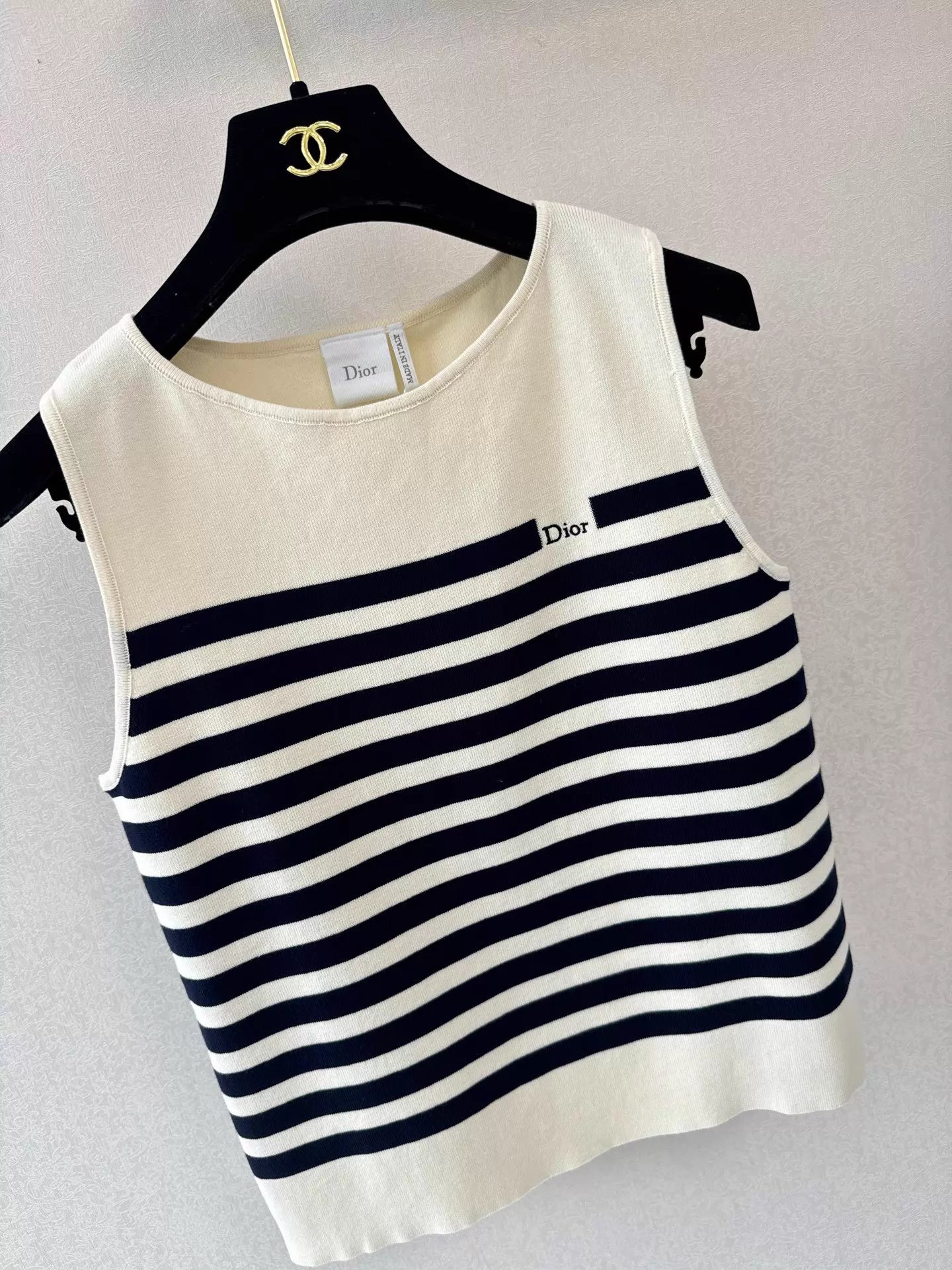 26ss Striped Sleeveless Knit Vest