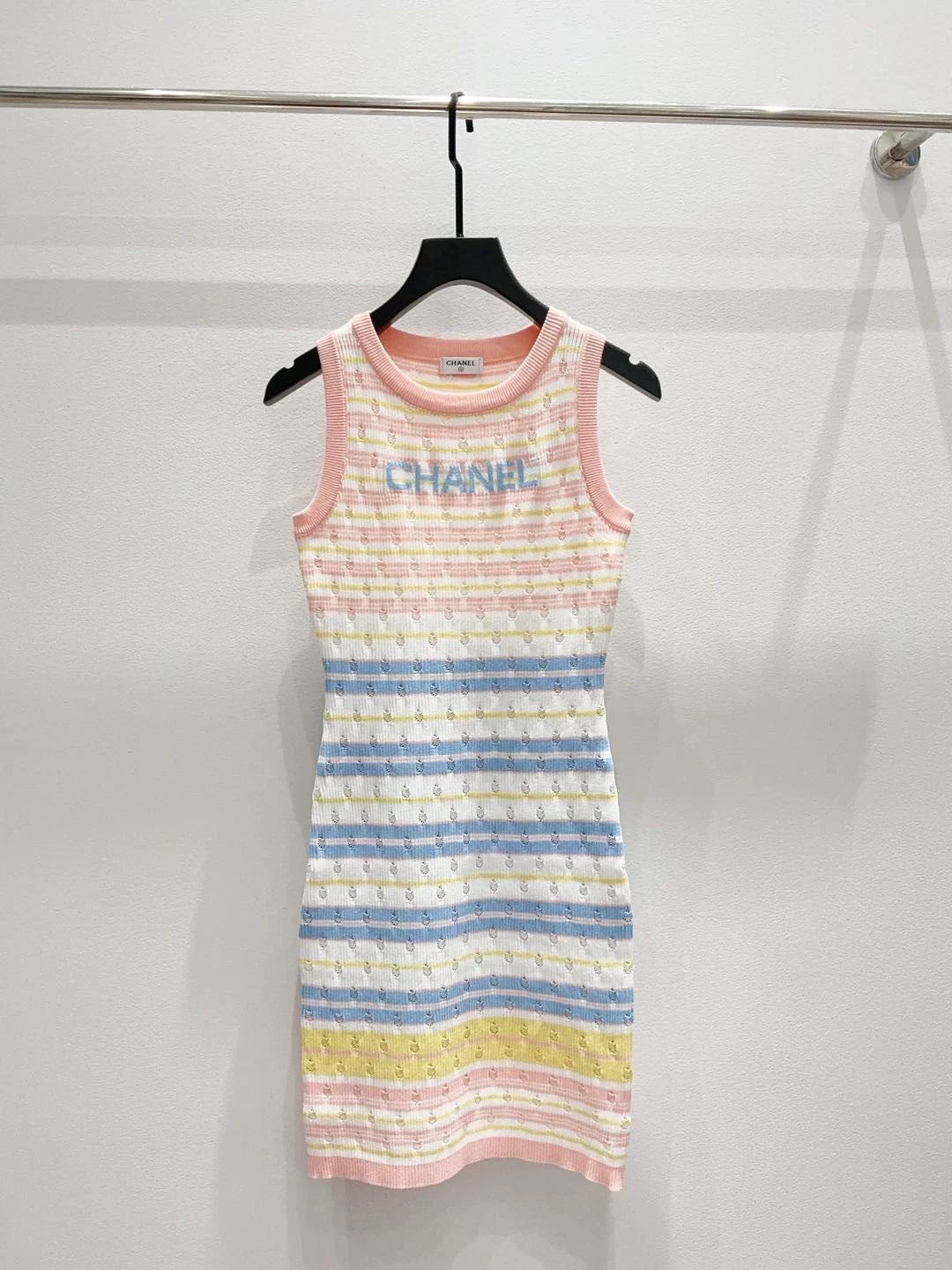 26ss Striped letter vest dress