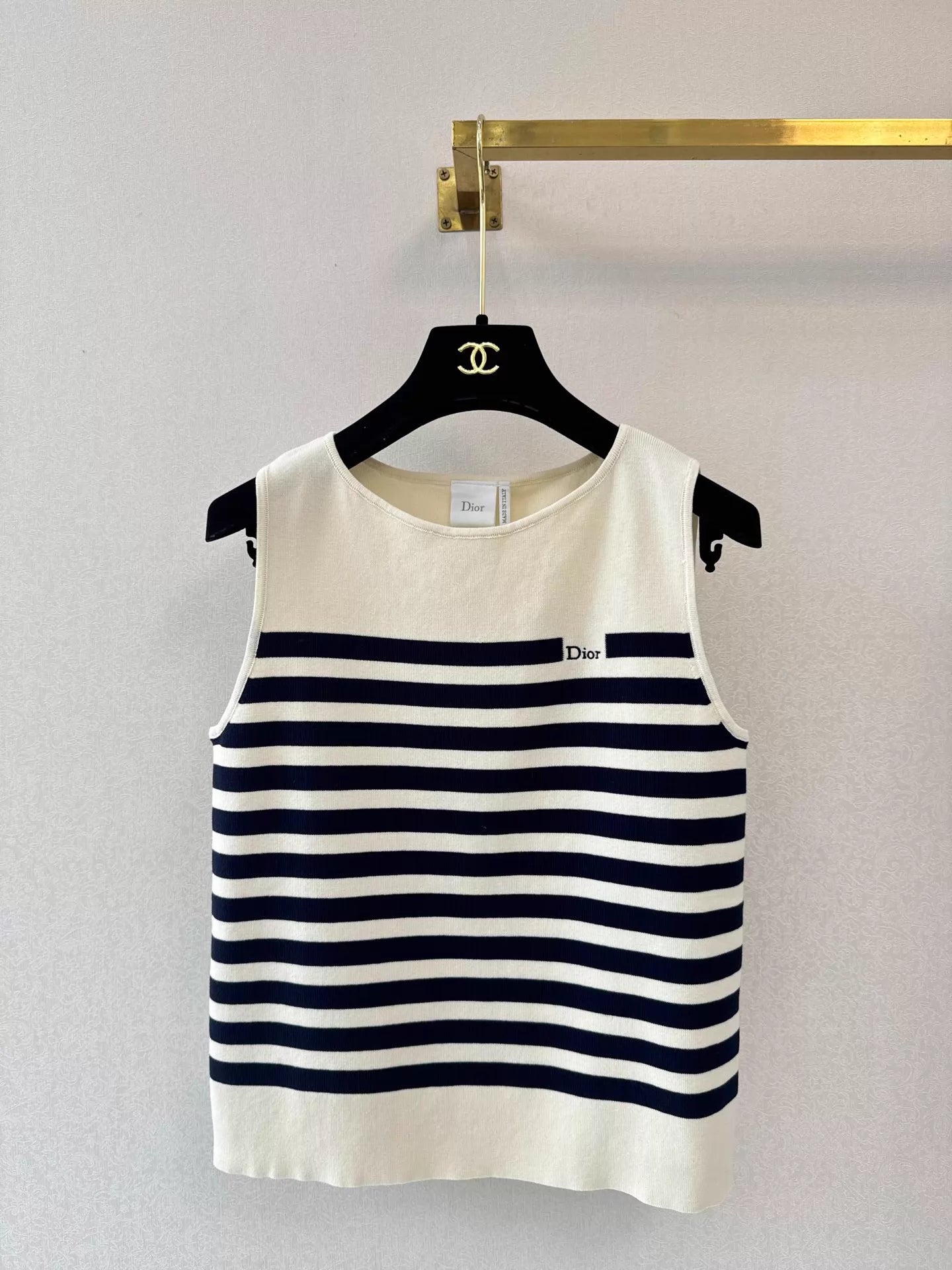 26ss Striped Sleeveless Knit Vest