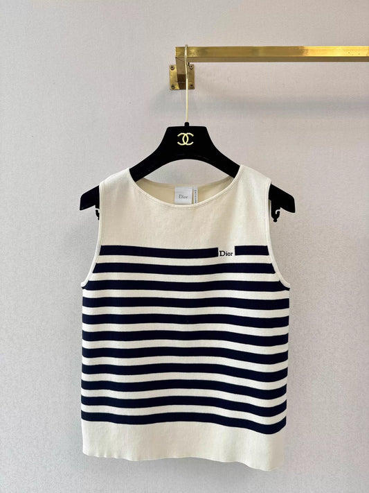 26ss Striped Sleeveless Knit Vest