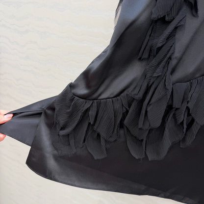26ss 3D Feather Silk Satin Top